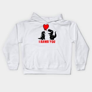 valentines day Dinosaur T Rex Kids Hoodie